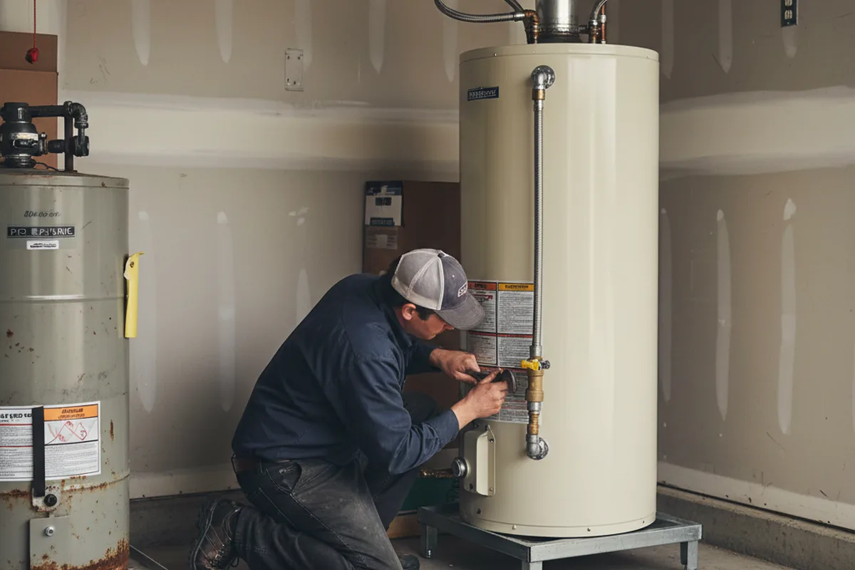 Water heater and shutoff valve replacement in Mendon